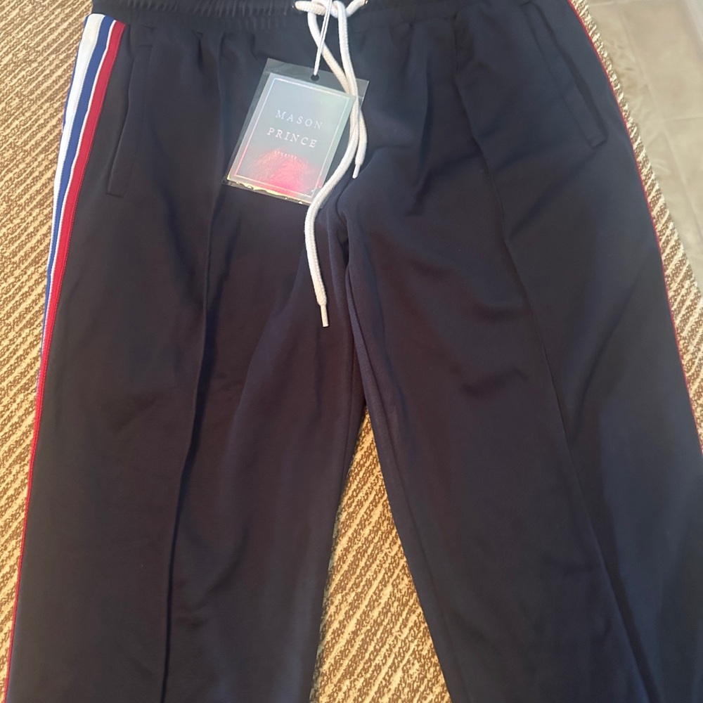 MP Studios vintage Navy unisex trackpants  and with Red-White-blue  Stripes NWT